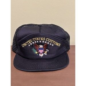 Vintage United States Customs Inspector  Embroidered Snapback Trucker Ha…